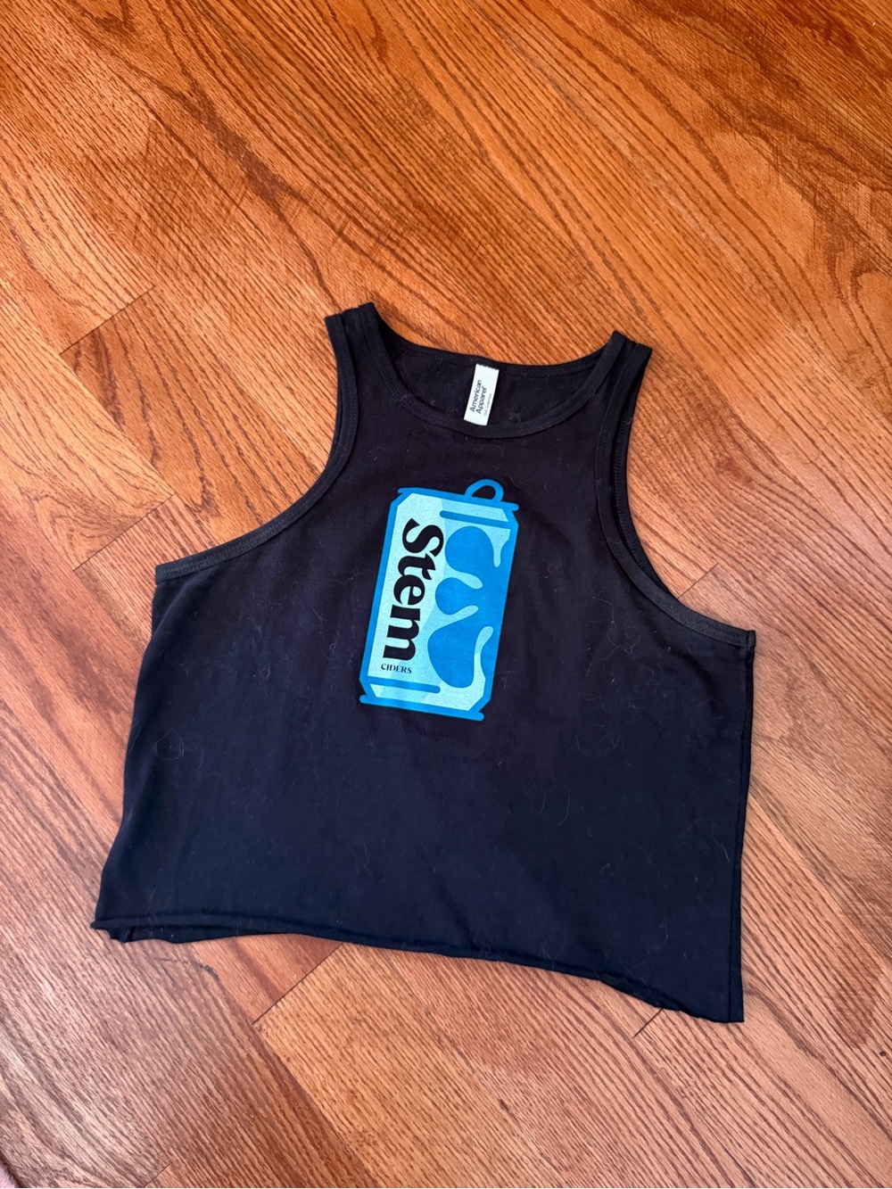 Stem Ciders Black Crop Tank Top